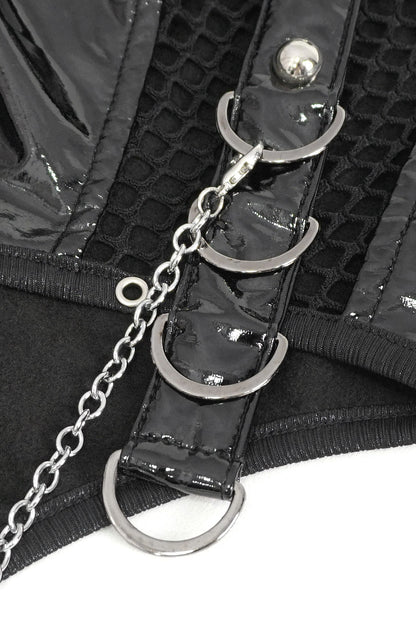 Black Moonlight Harness Split Skirt Set