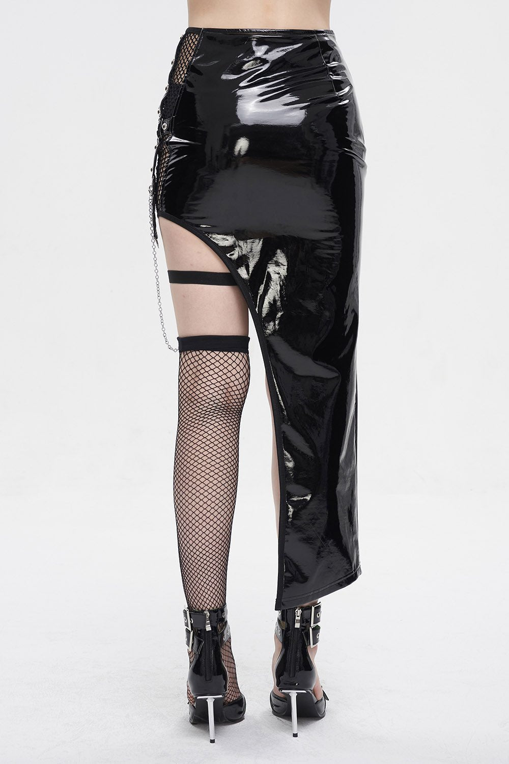 Black Moonlight Harness Split Skirt Set