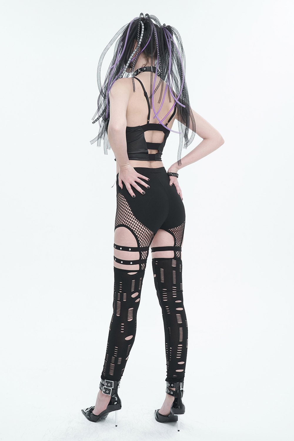 Black Mourn Garter Leggings