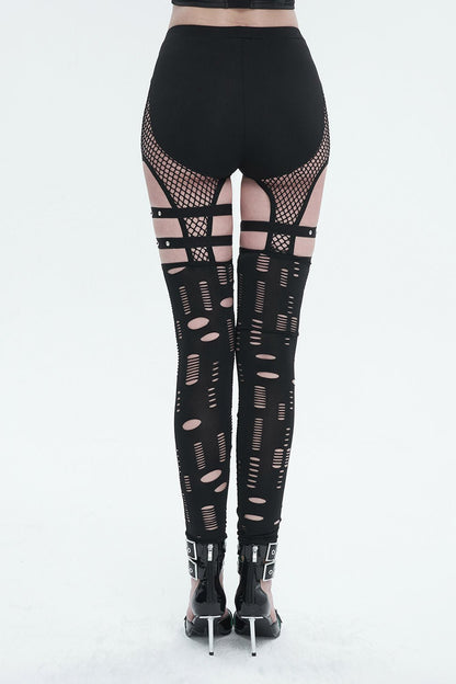 Black Mourn Garter Leggings