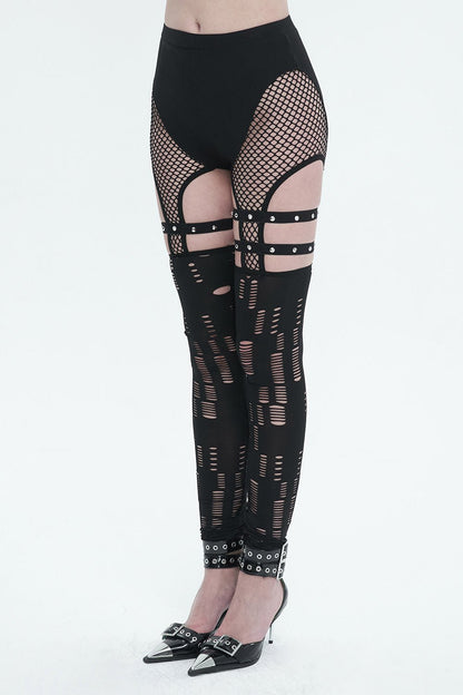 Black Mourn Garter Leggings