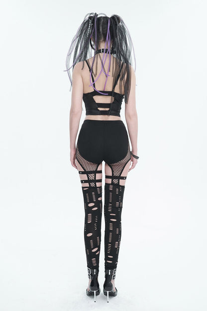 Black Mourn Garter Leggings