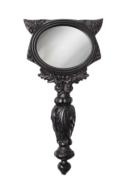 Black Sacred Cat Hand Mirror