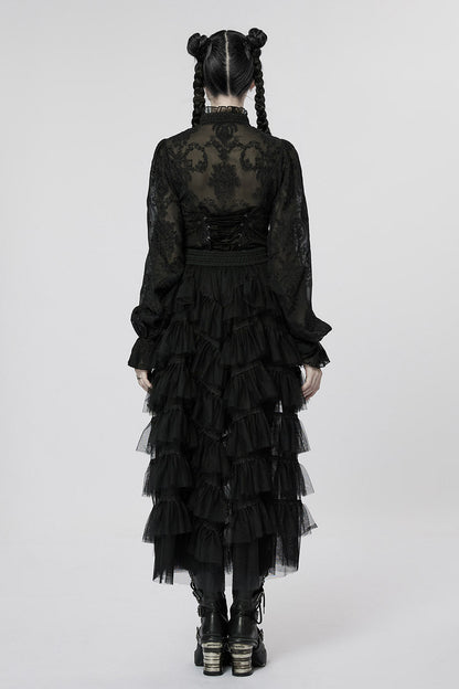 Black Tea Party Tulle Skirt [BLACK]
