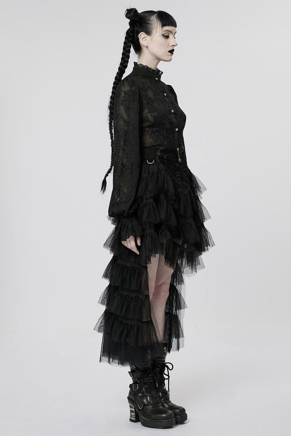 Black Tea Party Tulle Skirt [BLACK]