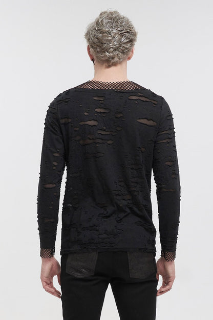 Black Whiskey Distressed Top