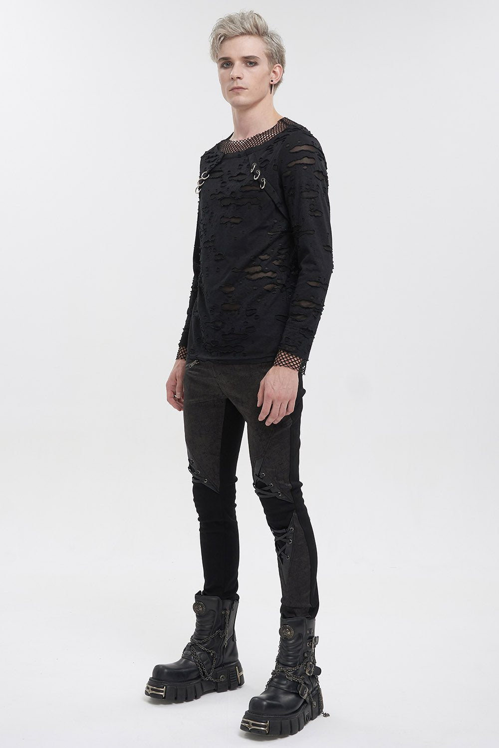 Black Whiskey Distressed Top