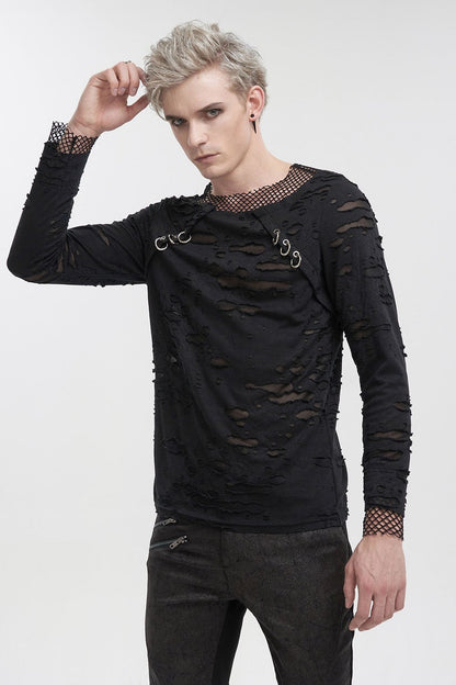 Black Whiskey Distressed Top