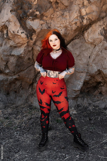 Blood Bat Pocket Leggings