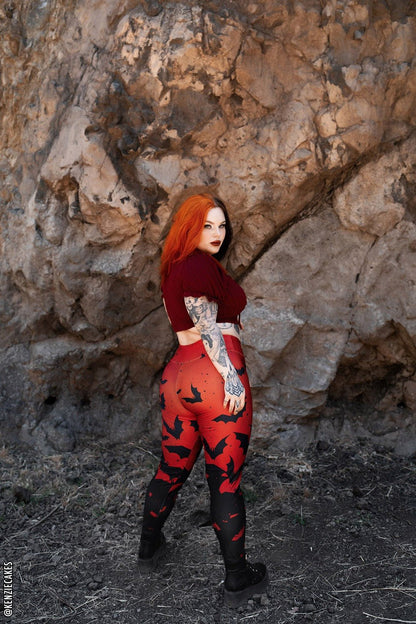 Blood Bat Pocket Leggings