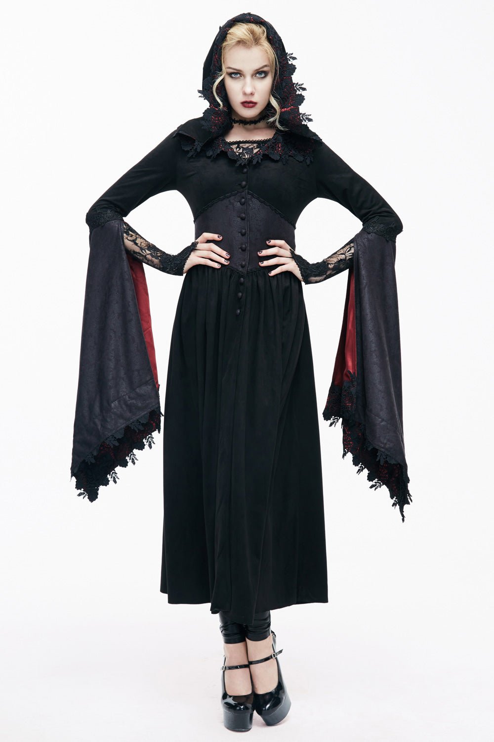 Blood Crimson Satin-Lined Cloak