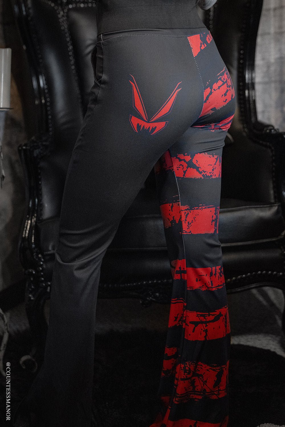 Blood Oath Striped Split Flares [Red/Black]