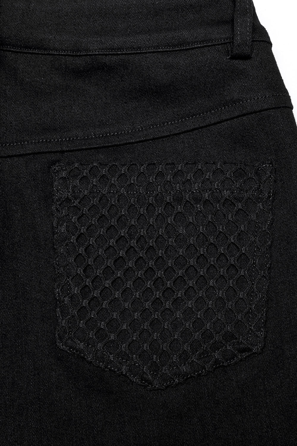 Bloodline Fishnet Skinny Jeans [BLACK/RED]