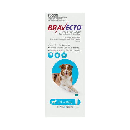 Bravecto - Spot On for Large Dogs (20 - 40 kg) Aqua