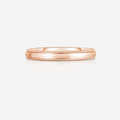 3 mm Milgrain Comfort Fit Wedding Band