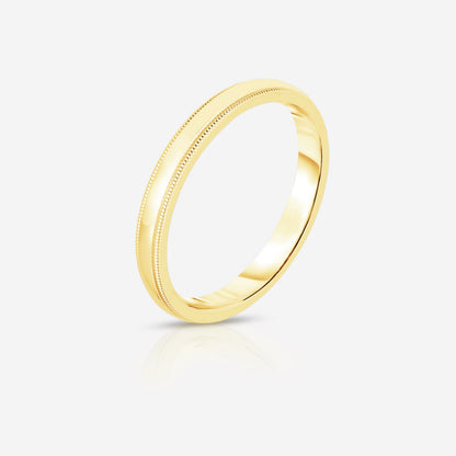 3 mm Milgrain Comfort Fit Wedding Band