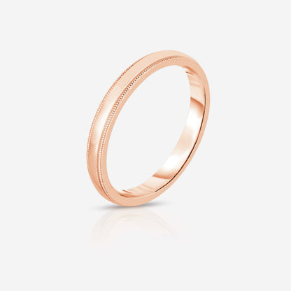 3 mm Milgrain Comfort Fit Wedding Band