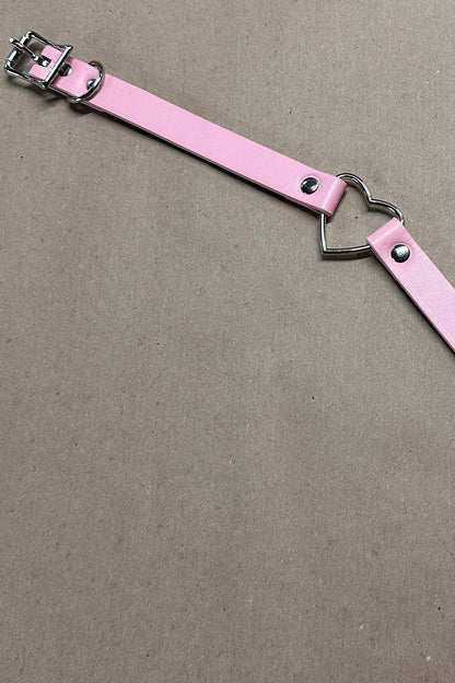 Bubblegum Goth Heart Choker [PASTEL PINK]
