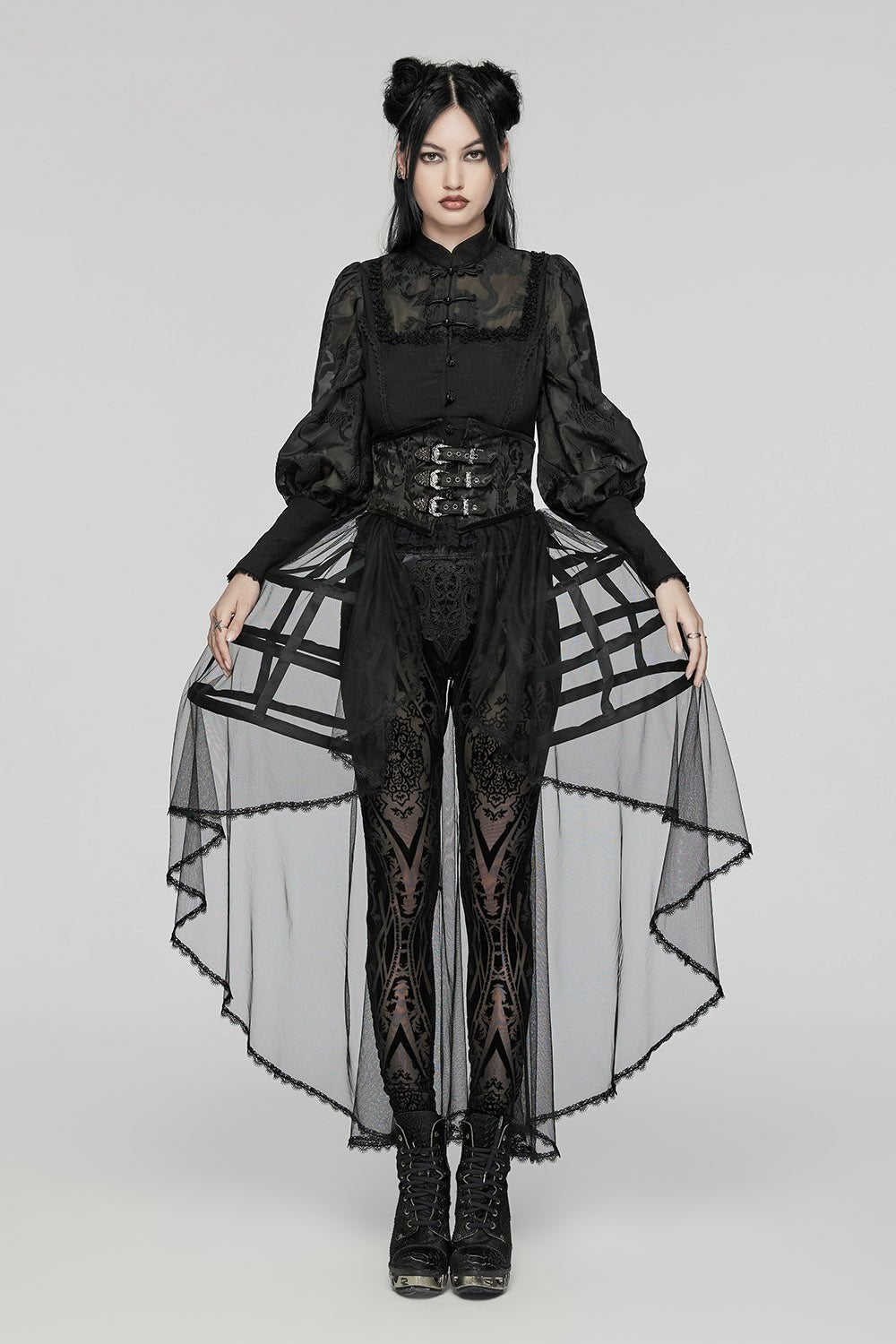 Caged Raven Boning Bustle Skirt
