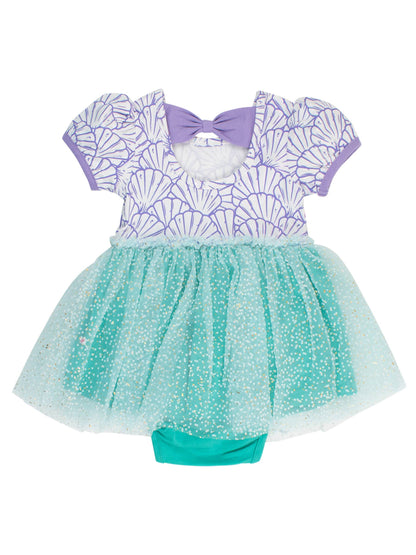 Baby Girls Mermaid Princess Short Sleeve Bow Twirl Romper