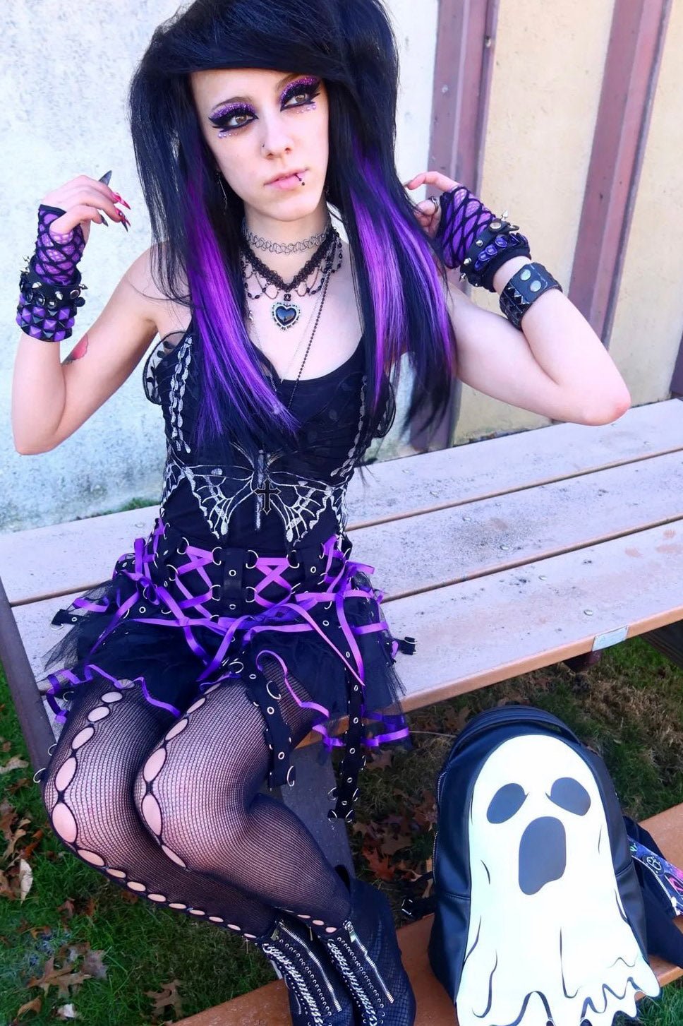 Chai Mini Skirt [BLACK/PURPLE]
