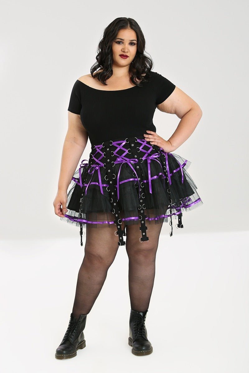 Chai Mini Skirt [BLACK/PURPLE]