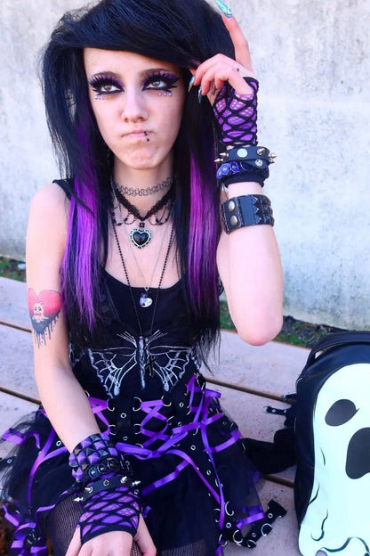 Chai Mini Skirt [BLACK/PURPLE]