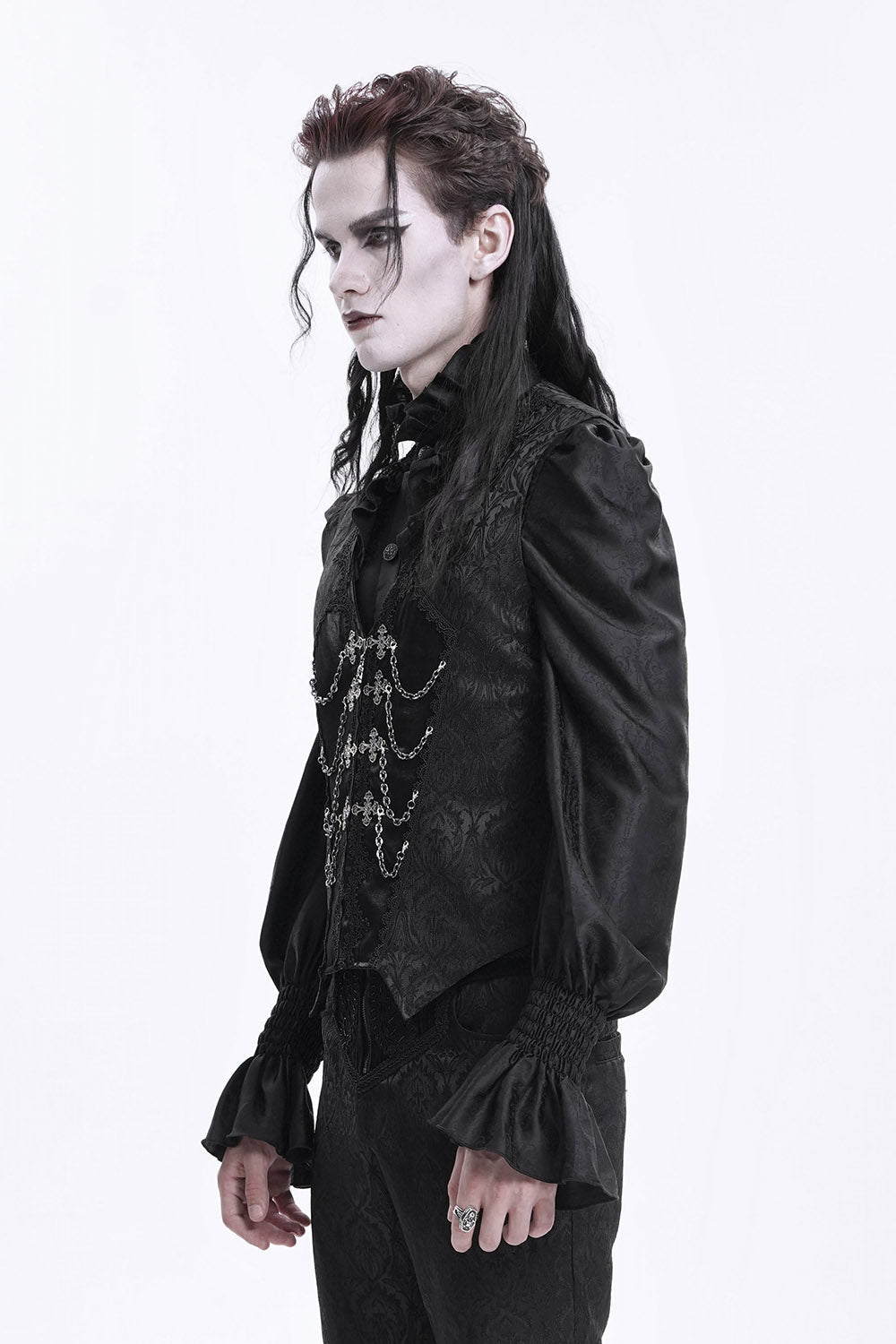 Black Bishop Vampire Goth Vest
