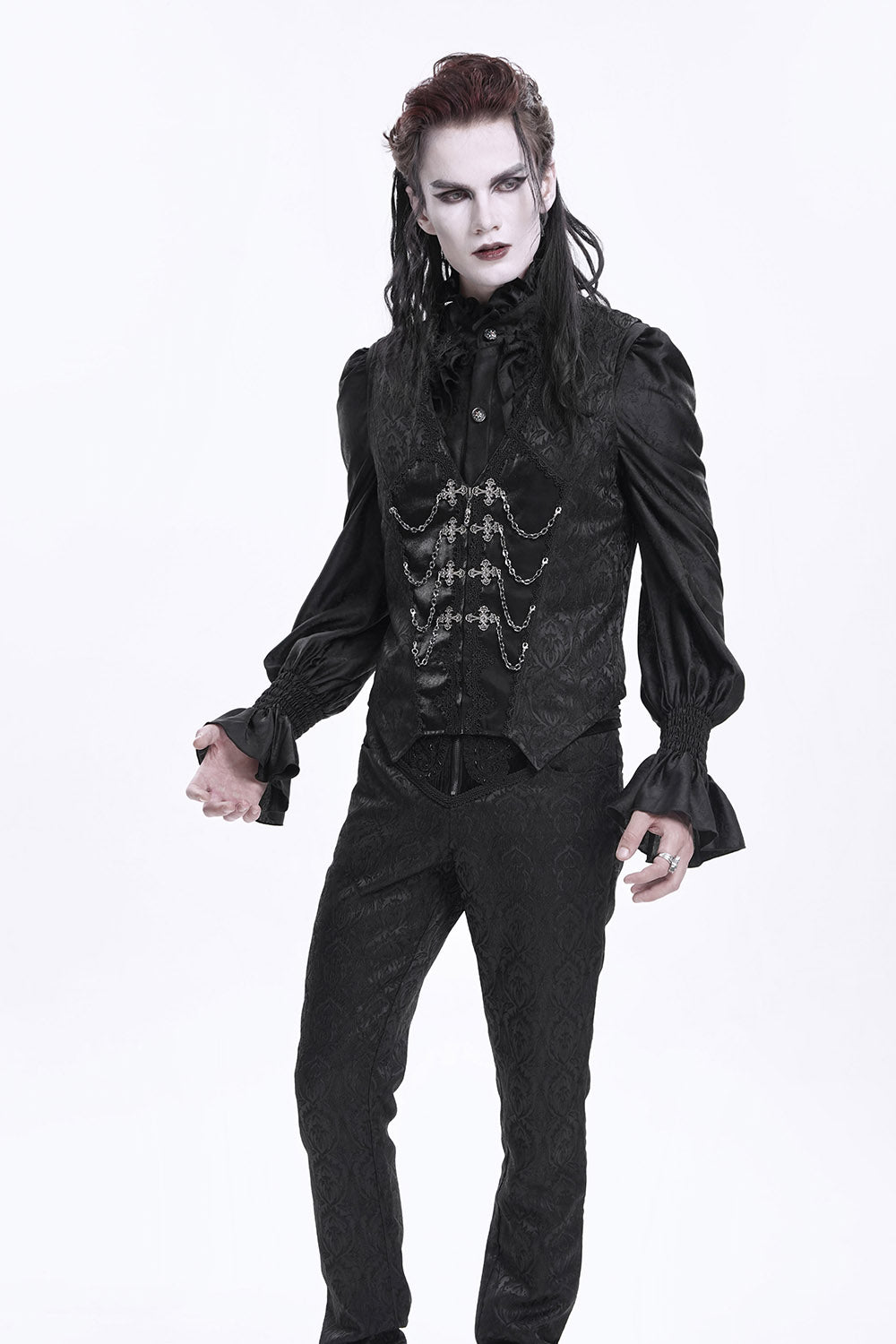 Black Bishop Vampire Goth Vest