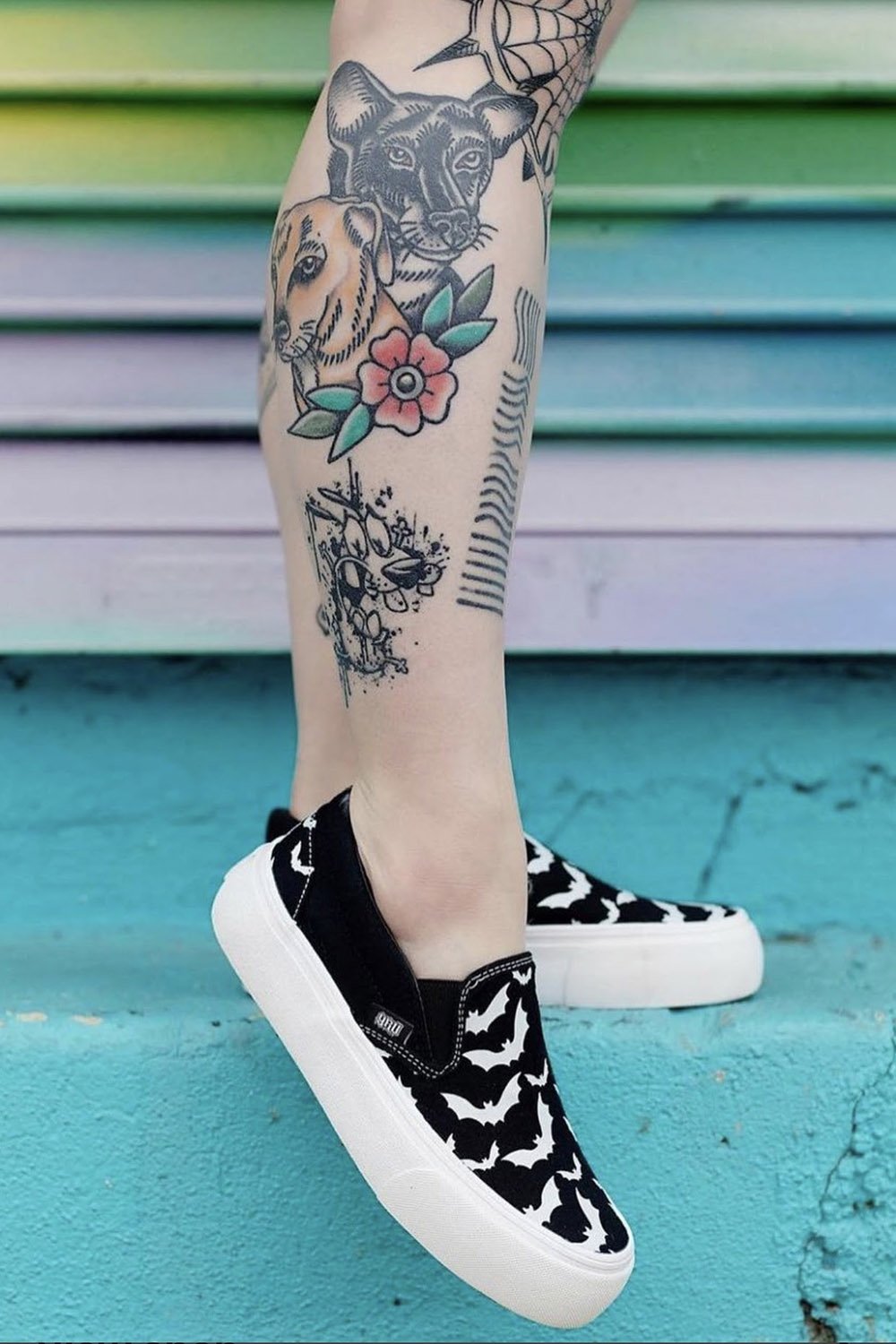 Chill Bat Platform Sneakers [BLACK/WHITE]