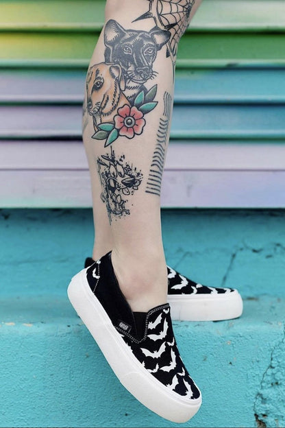 Chill Bat Platform Sneakers [BLACK/WHITE]