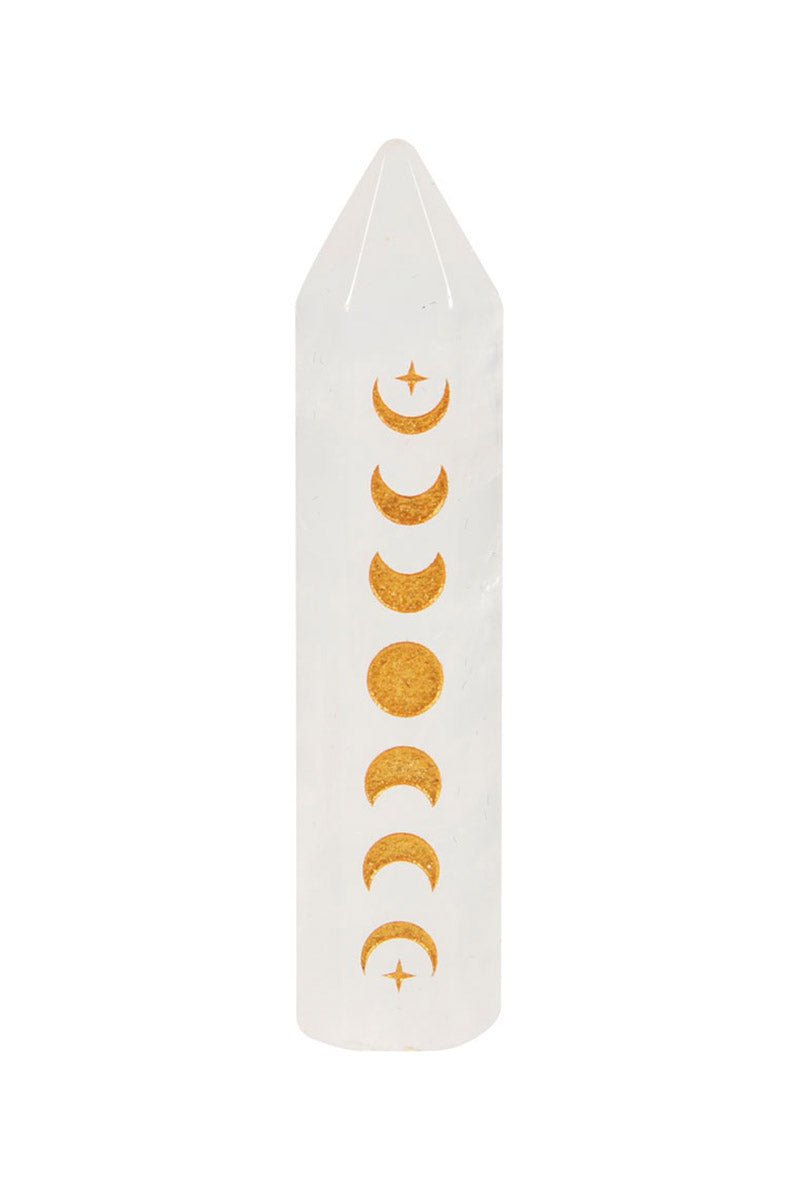 Clear Quartz Moon Phase Crystal Point