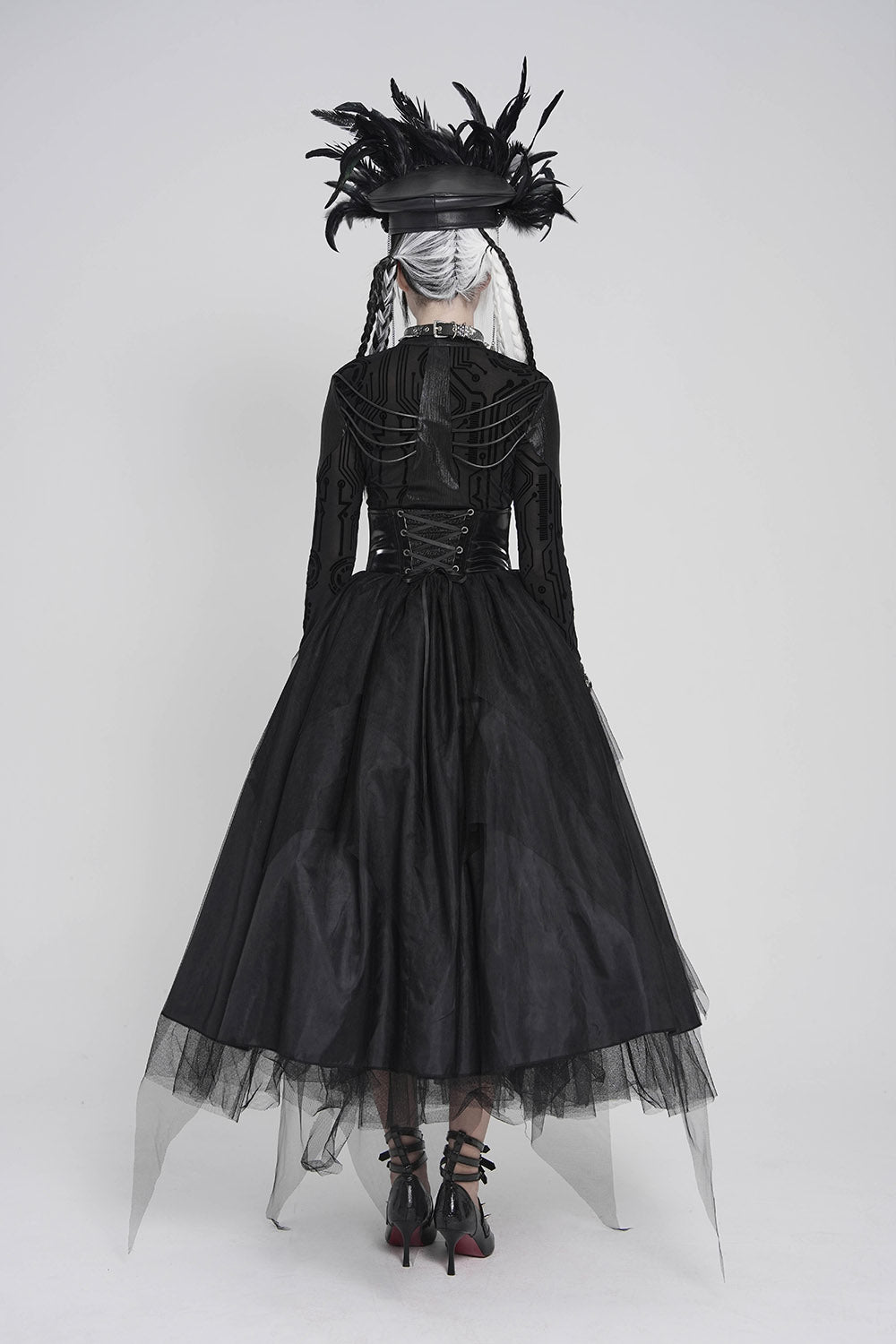 Black Moonlight Plated Corset Belt