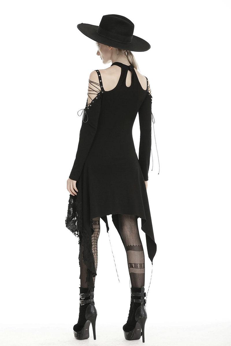 Crescent Moon Witch Distressed Dress