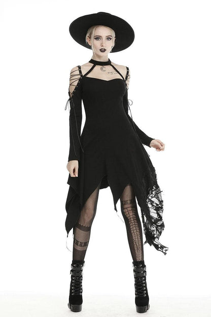 Crescent Moon Witch Distressed Dress