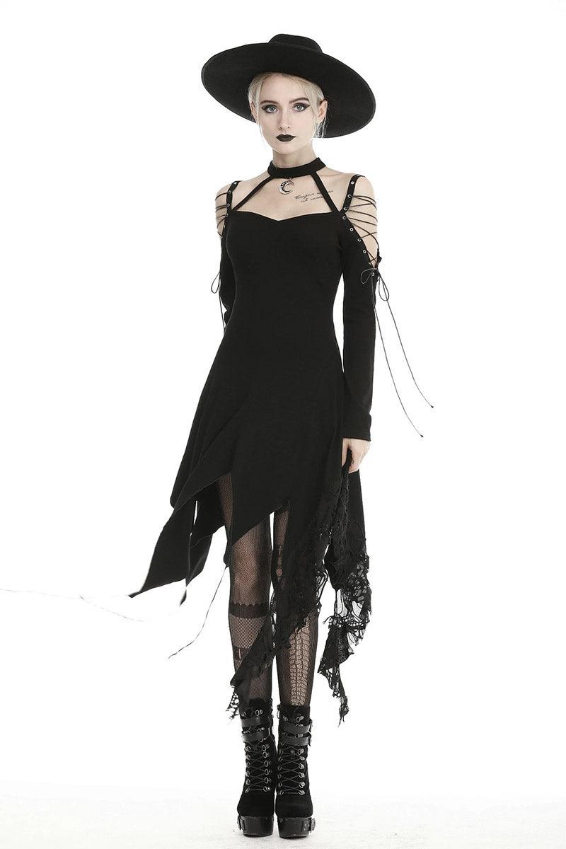 Crescent Moon Witch Distressed Dress