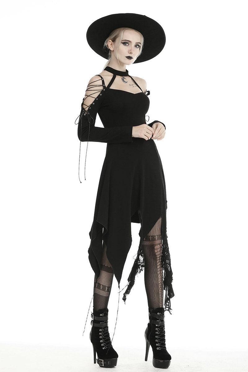 Crescent Moon Witch Distressed Dress