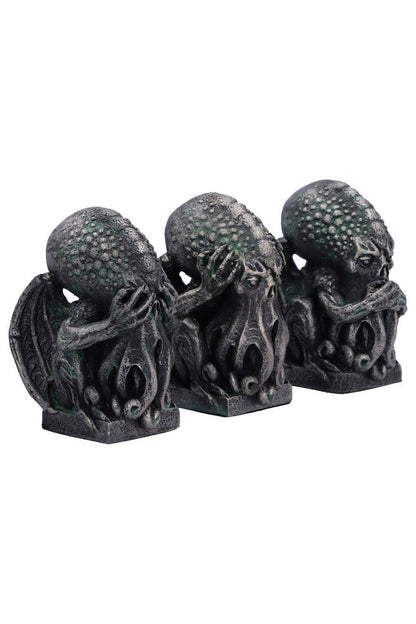 Cthulhu See Hear Speak No Evil Statue Set