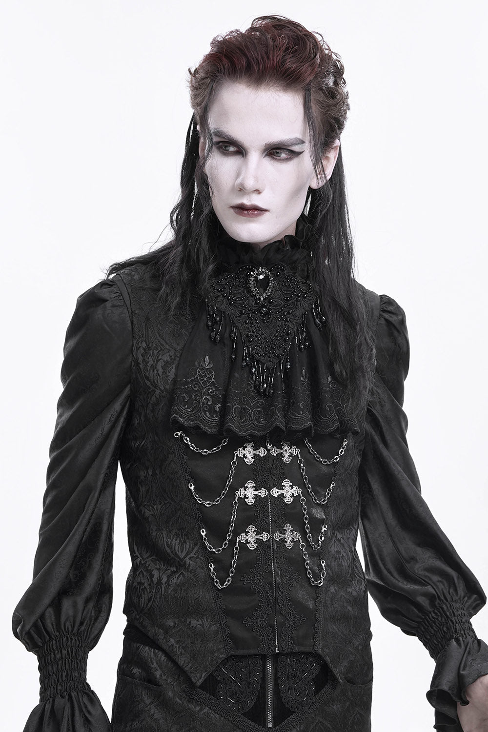 Black Bishop Vampire Goth Vest