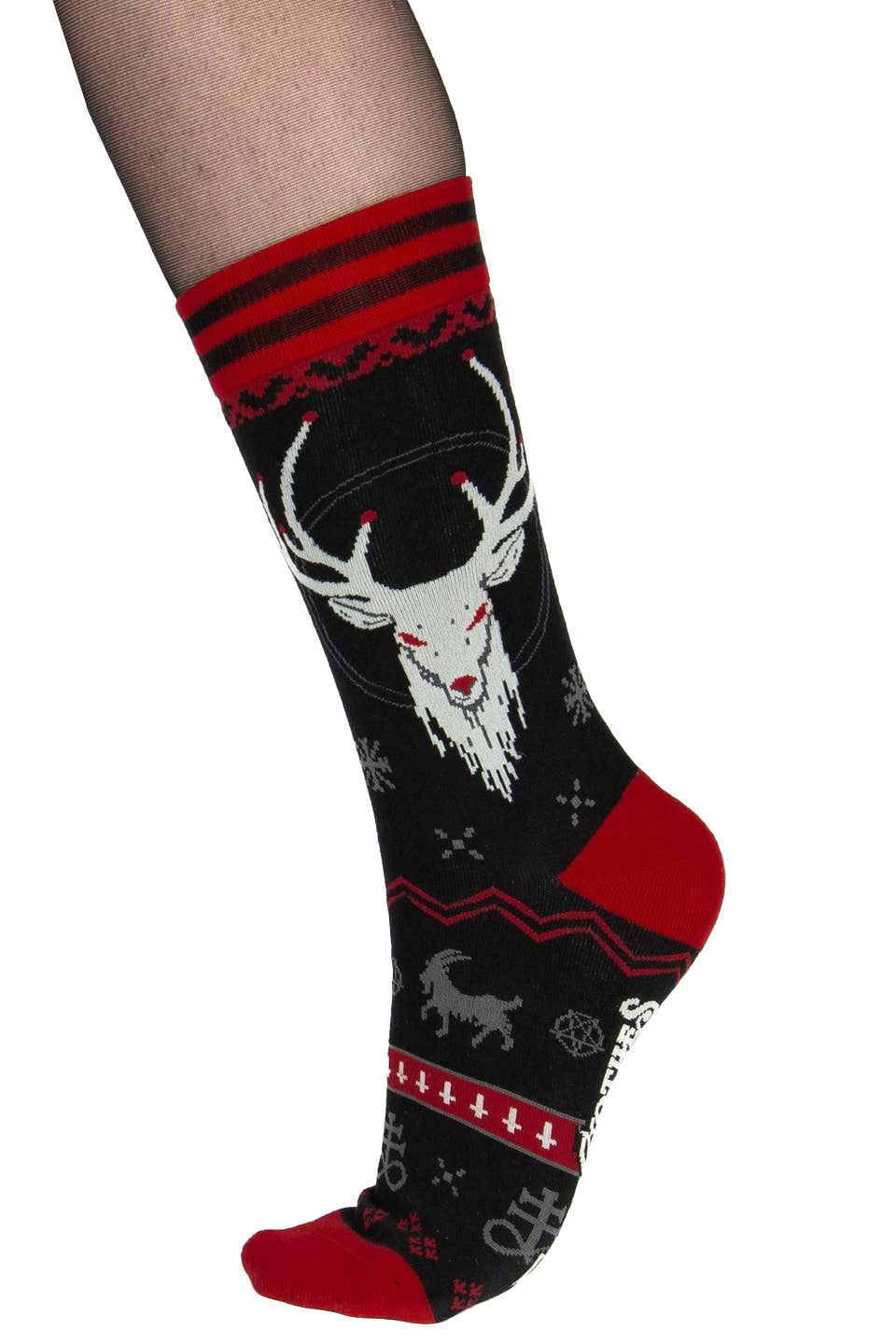 Beelzebuck Ugly Xmas Sweater Crew Socks