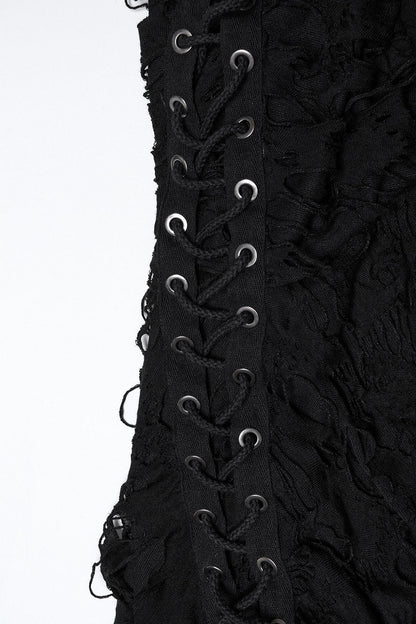 Black Death Tattered Mask Top