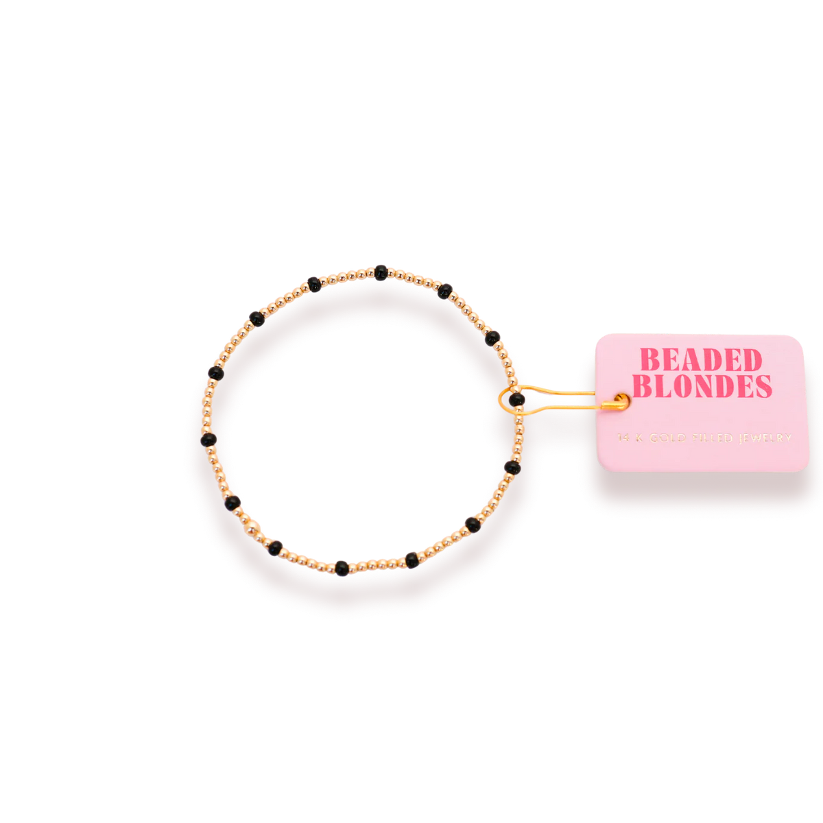 Black Dainty Poppi Bracelet: Extended 7.25 inch