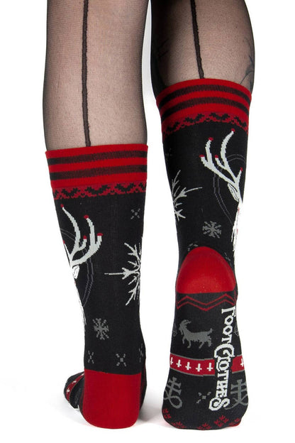 Beelzebuck Ugly Xmas Sweater Crew Socks