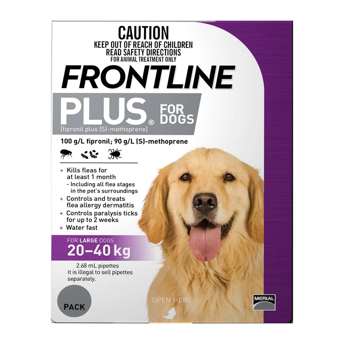 Frontline - Plus For Large Dogs 20 To 40 Kg (Purple)