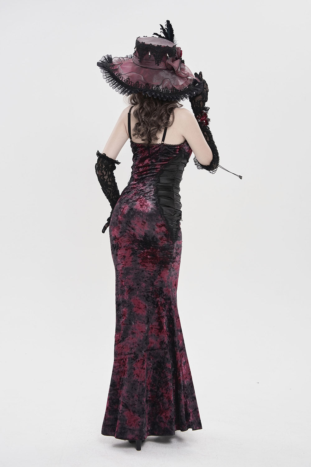 Bloodrose Ruffled Lace Garden Hat