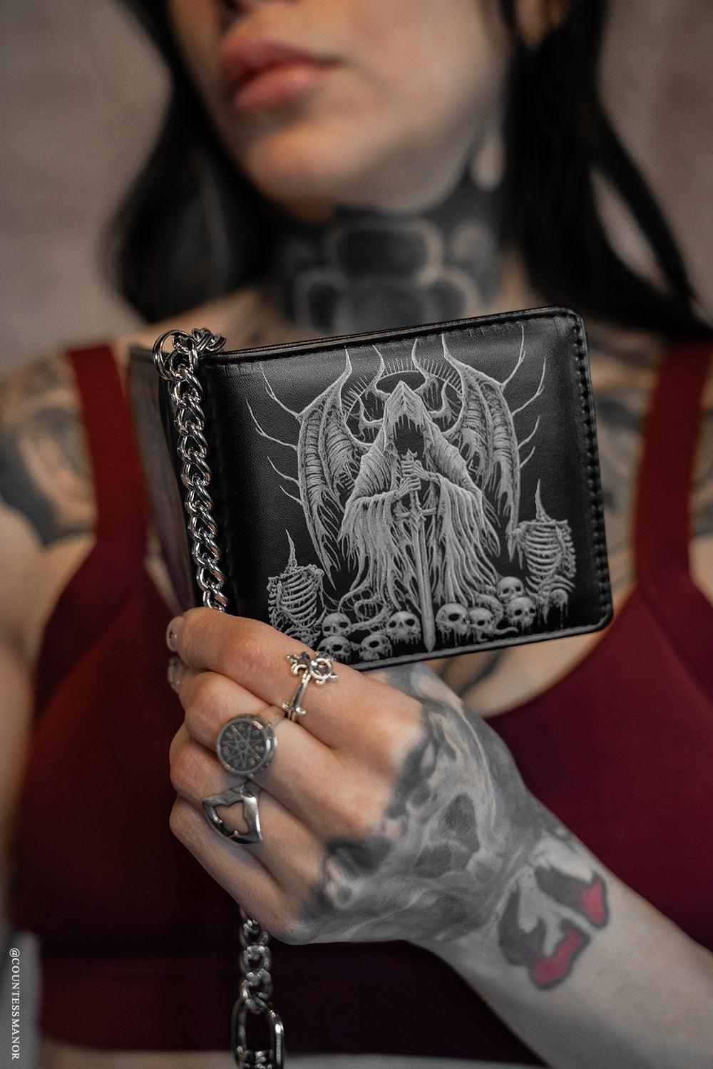 Angel of Death Bifold Wallet w/ Chain
