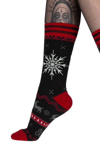 Beelzebuck Ugly Xmas Sweater Crew Socks