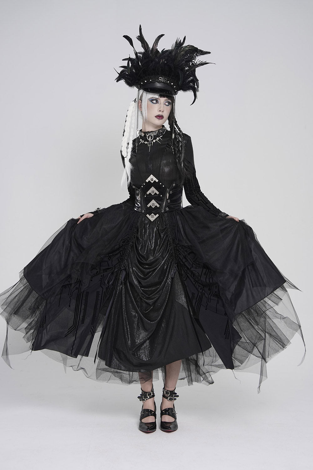 Black Moonlight Plated Corset Belt