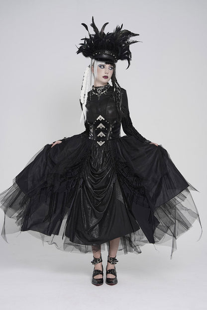 Black Moonlight Plated Corset Belt