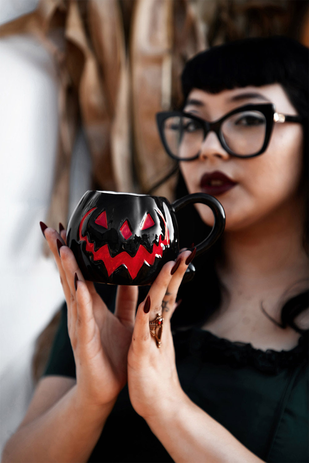 Black & Red Pumpkin | Haunted Hallows Mug